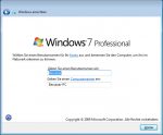OOBE Windows 7 - 2. Benutzer- und Computername