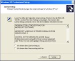 MiniSetup Windows XP - 1. Lizenzvertrag