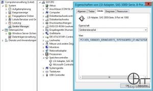 Windows Gerätemanager - Geräteinstanz des Speichercontrollers LSI Logic SAS (PCI\VEN_1000&DEV_0054&SUBSYS_197615AD&REV_01\4&2732702b&0&00A8)