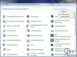 Windows 7 Systemsteuerung: "klassische" Ansicht