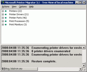 GUI Microsoft Printer Migrator 3.1