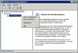 WDS-Konfiguration - Aufruf des Assistenten "Server konfigurieren" in der Windows Deployment Services-MMC
